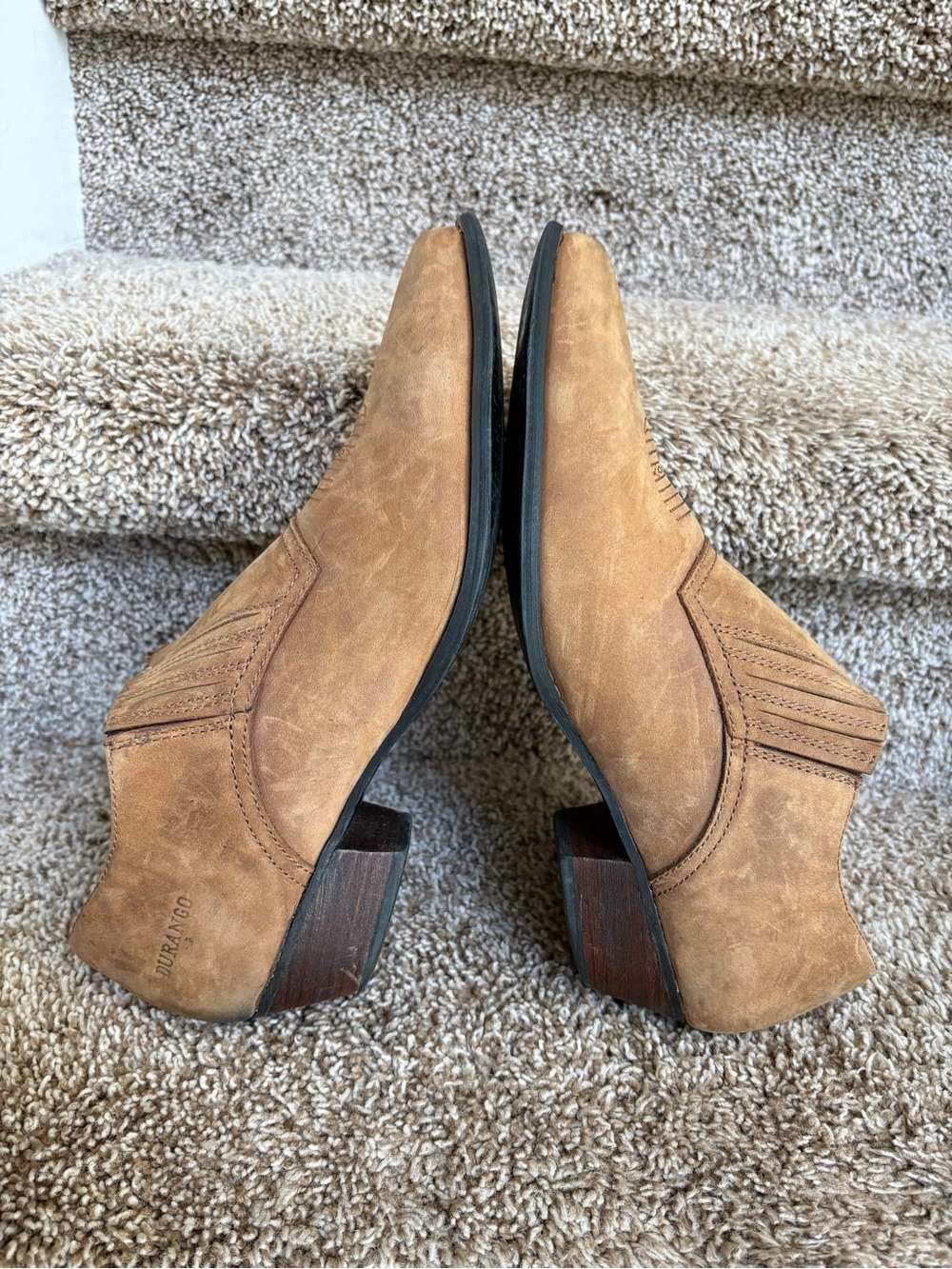 Durango Women’s Brown Leather Slip-On Western Ankle Boots - Picture 10 of 15
